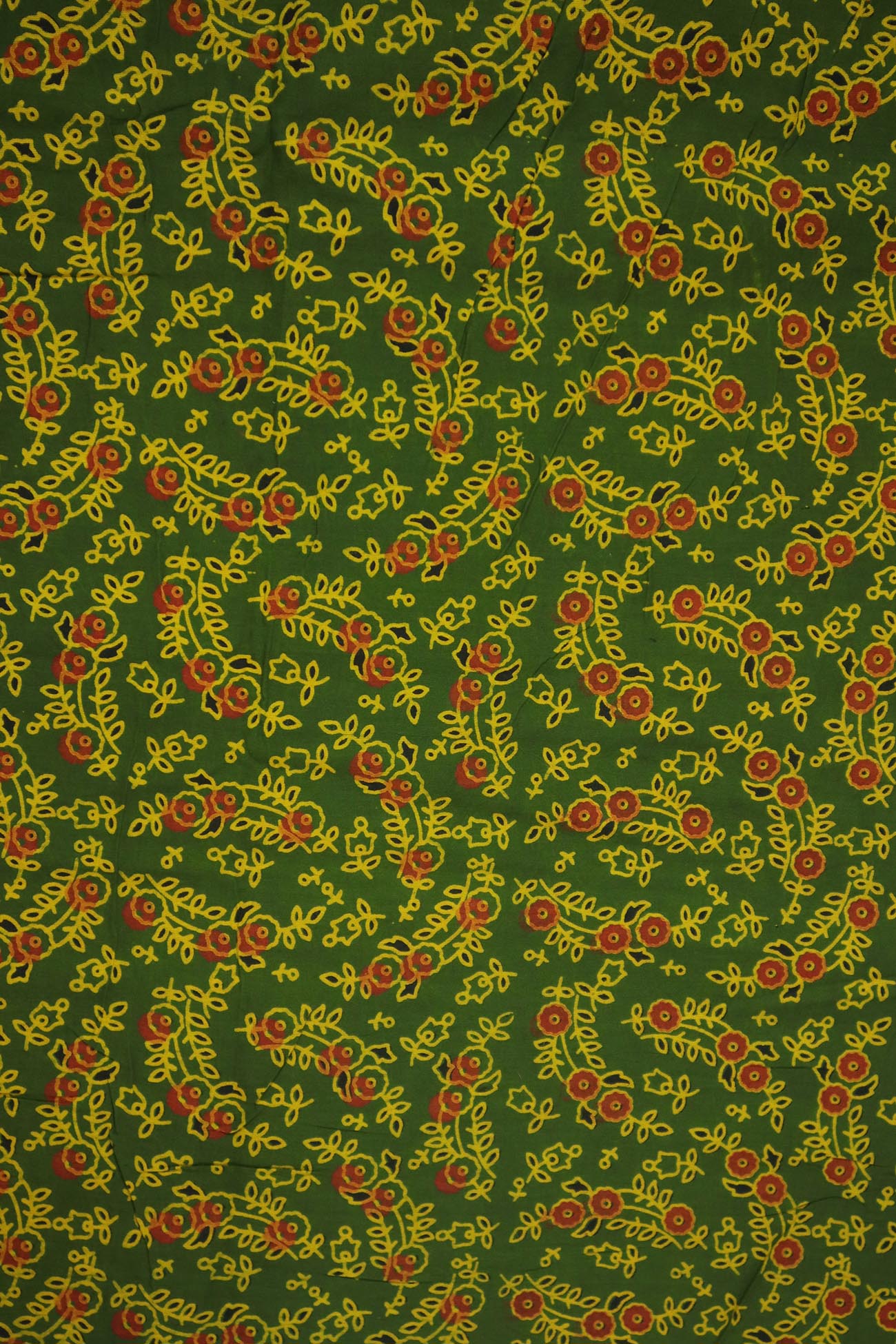 green-flower-ajrakh-fabric-af000215-a