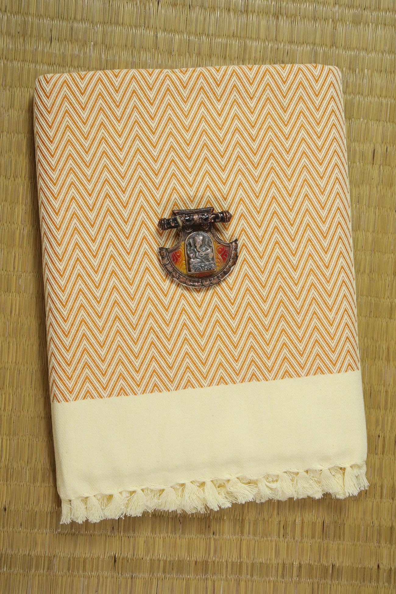 orange-zigzag-cotton-blanket-bl000057-a