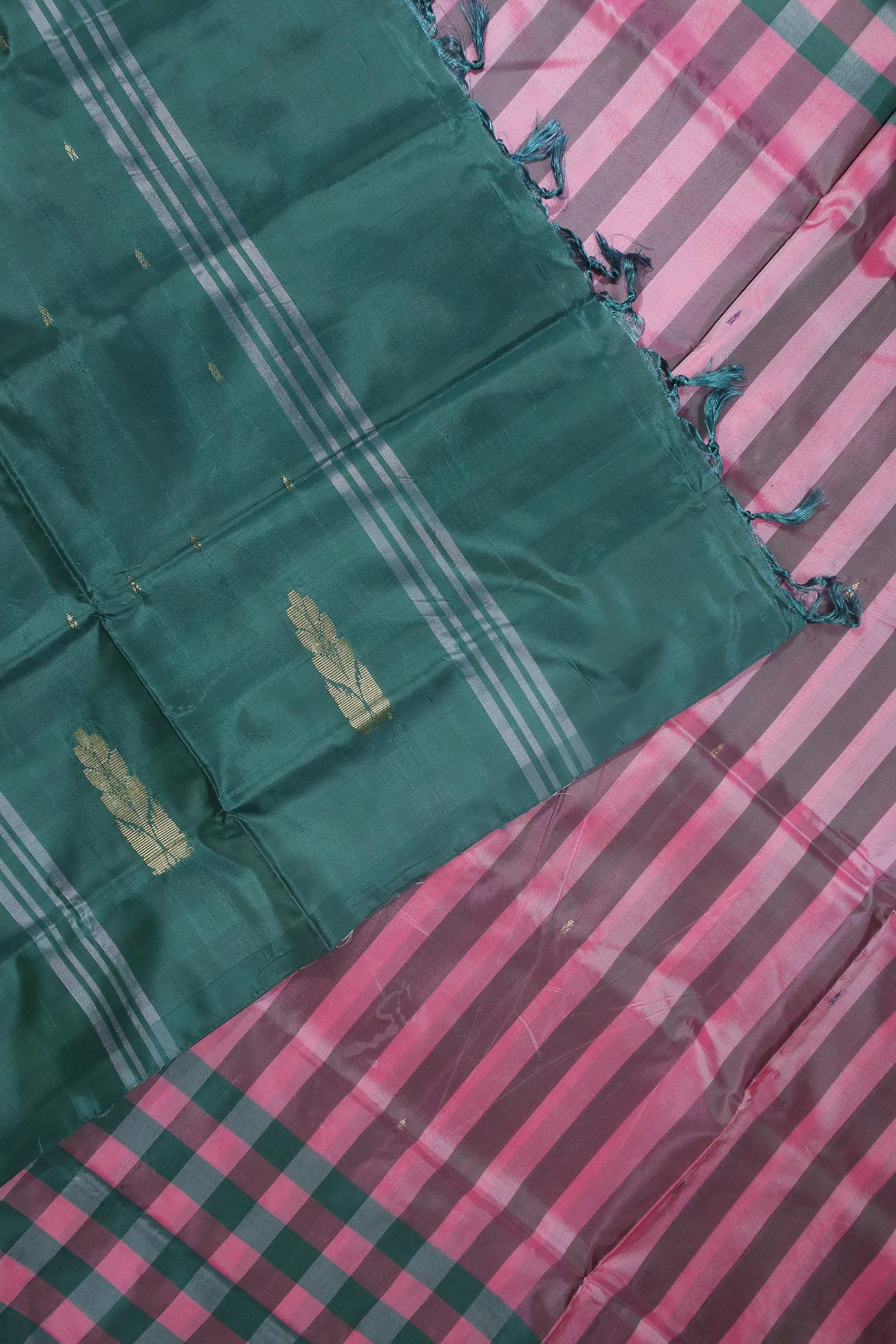 teal-checked-banana-pith-sarees-bps000353-b