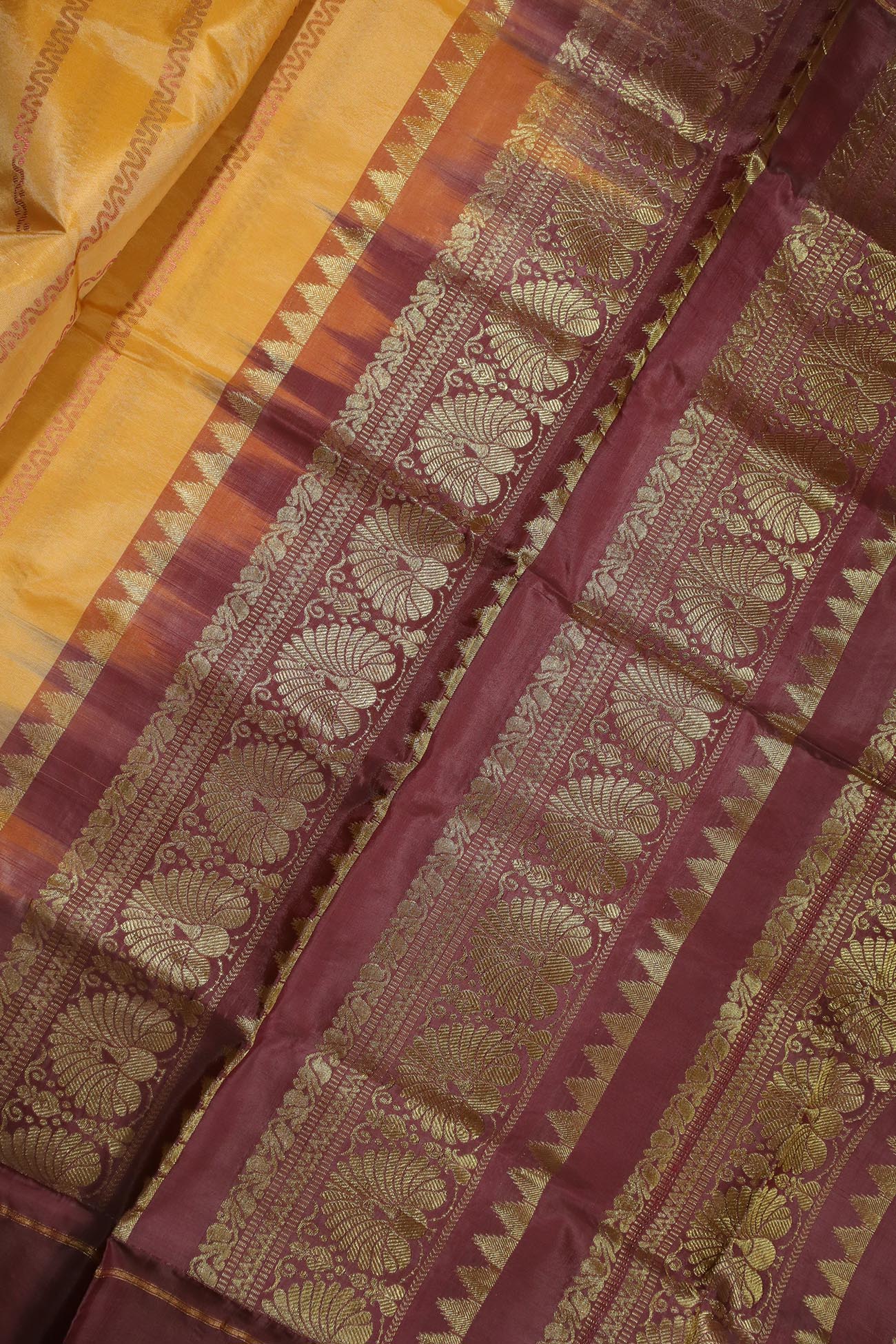 saddle-brown-zigzag-banana-pith-sarees-bps000380-b