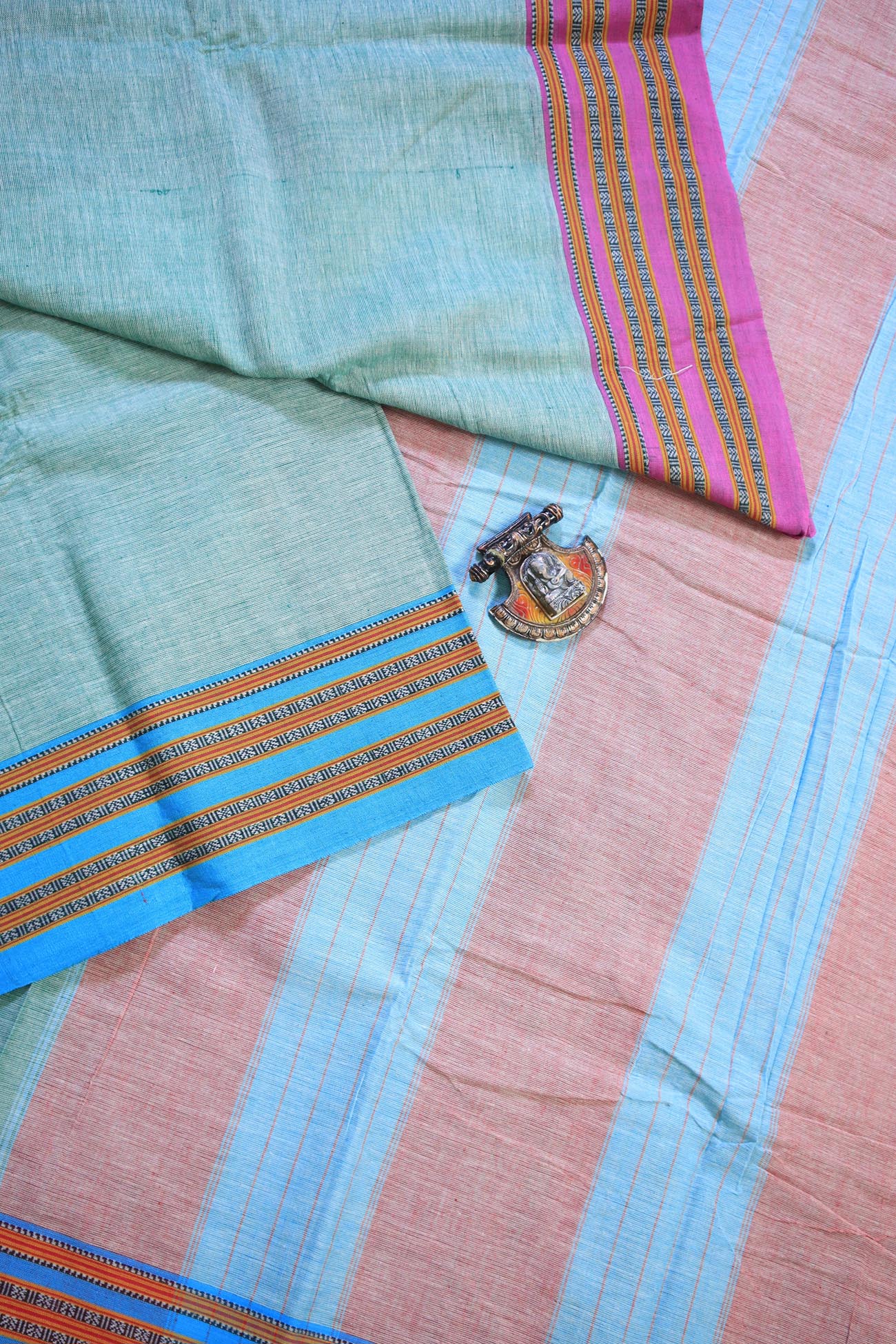 sea-green-ruthratcham-checked-sarees-ck001260-b