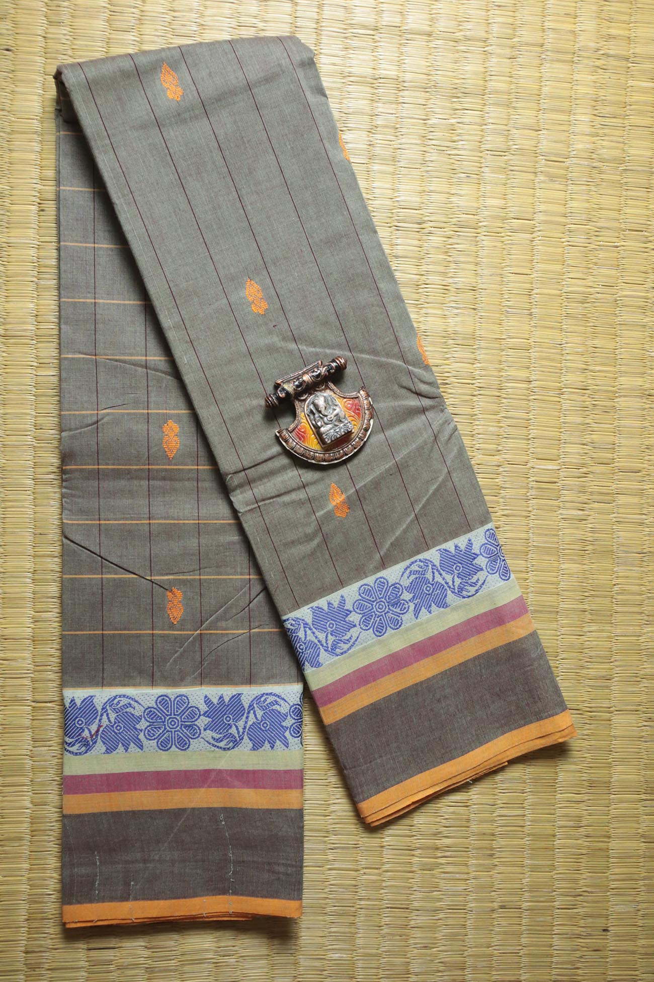 gray-flower-checked-sarees-ck001779-a