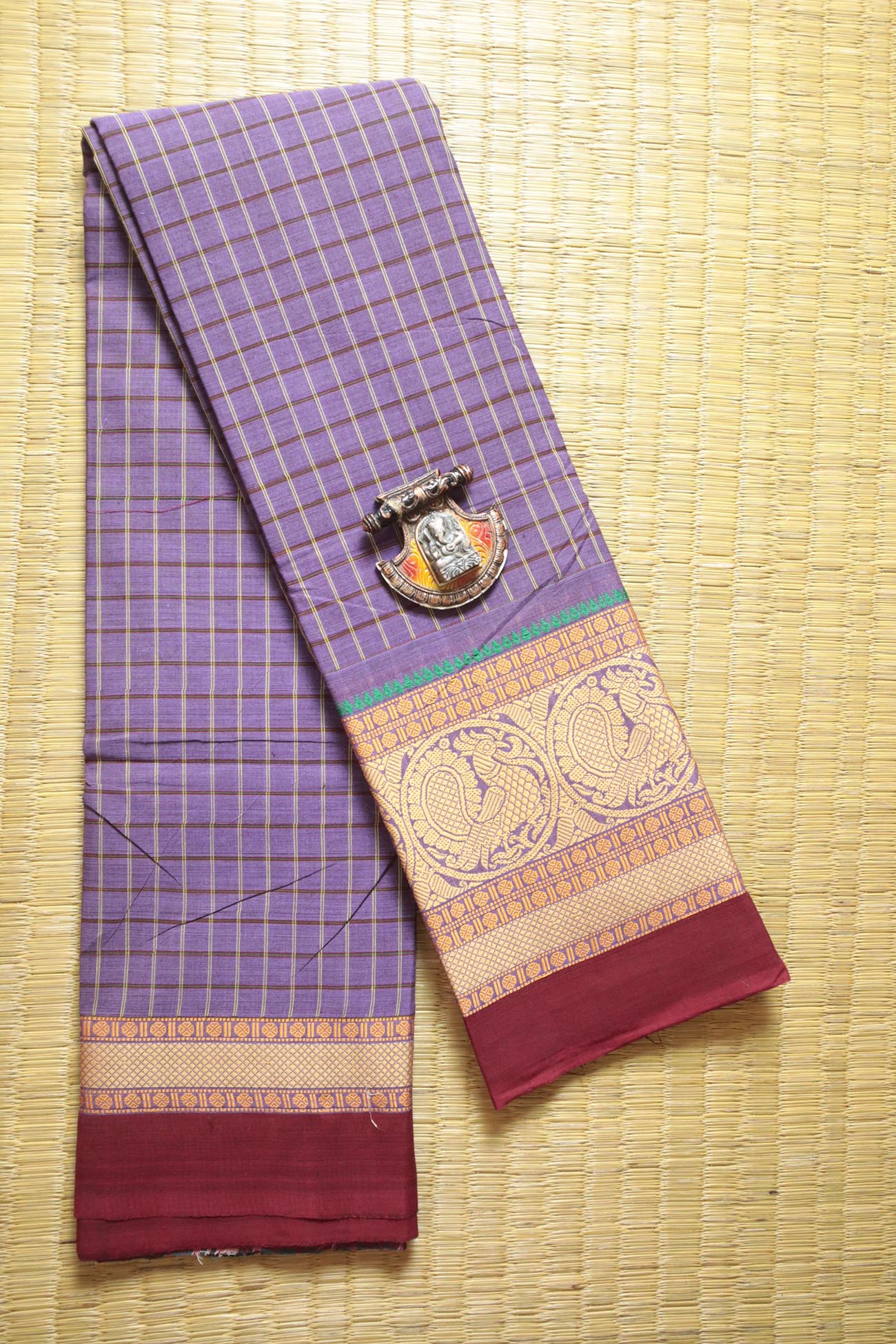 purple-peacock-checked-sarees-ck001881-a