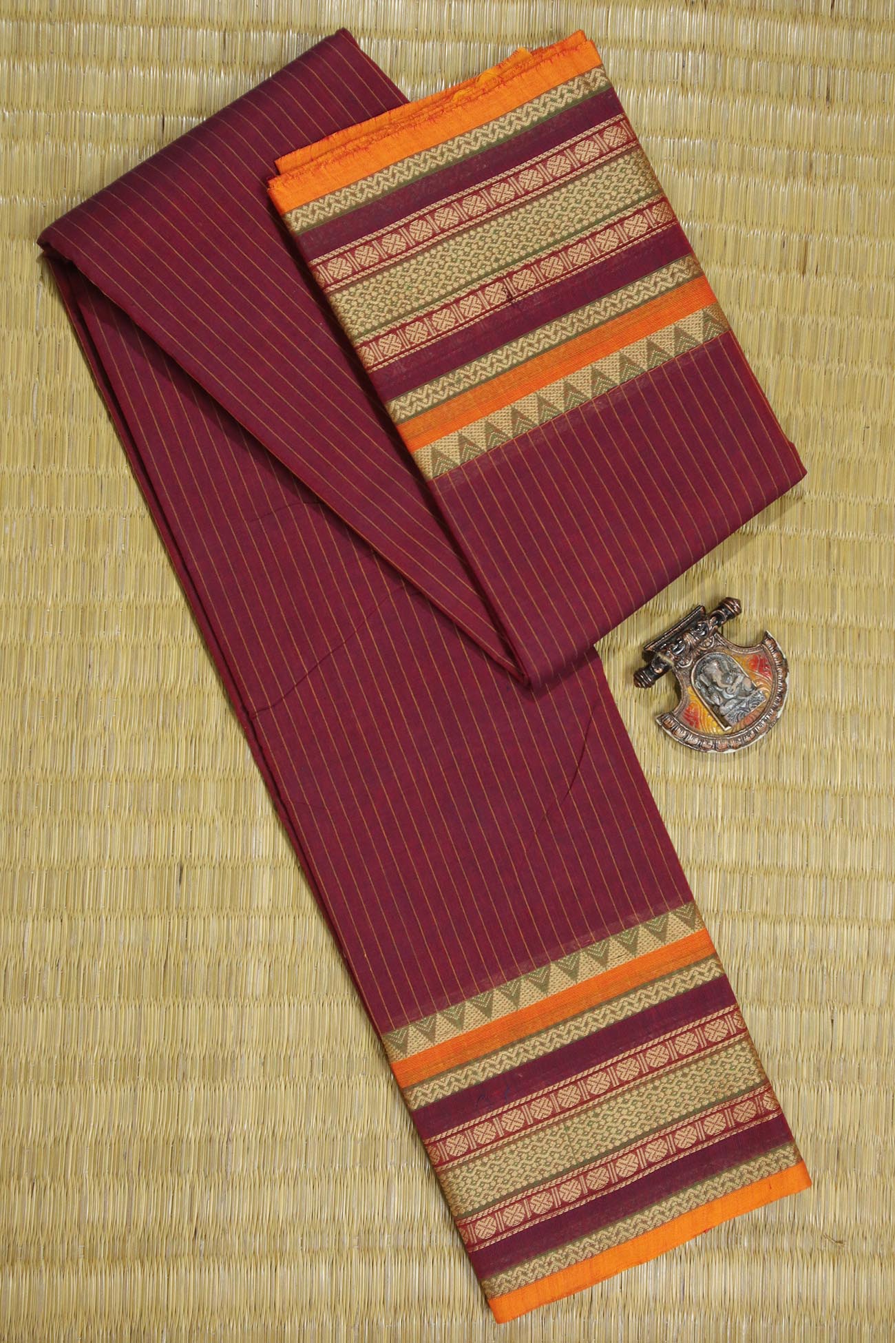 maroon-vertical-stripes-checked-sarees-ck002172-a