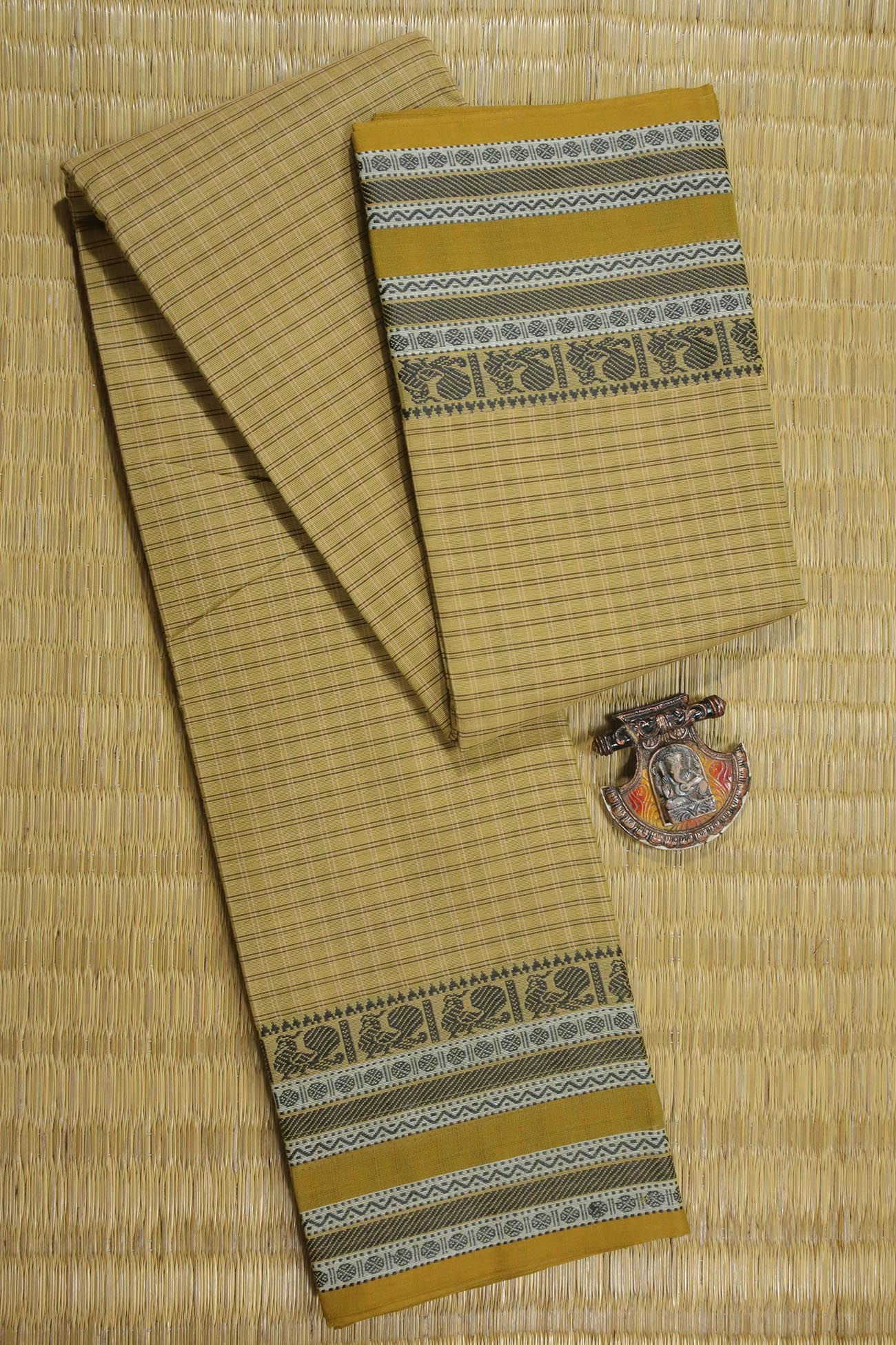 tan-peacock-checked-sarees-ck002238-a