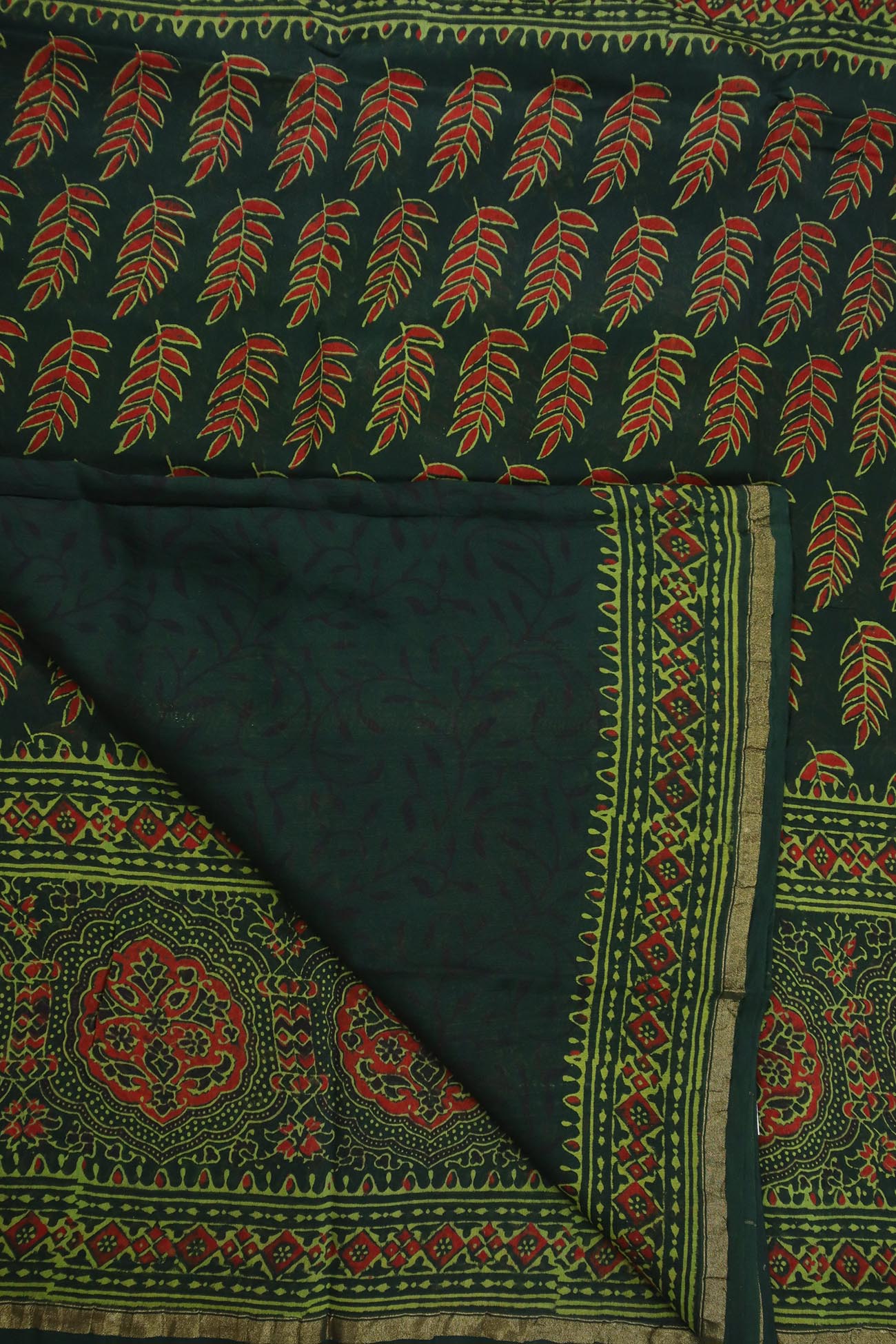 dark-green-flower-chanderi-sarees-cs000535-c