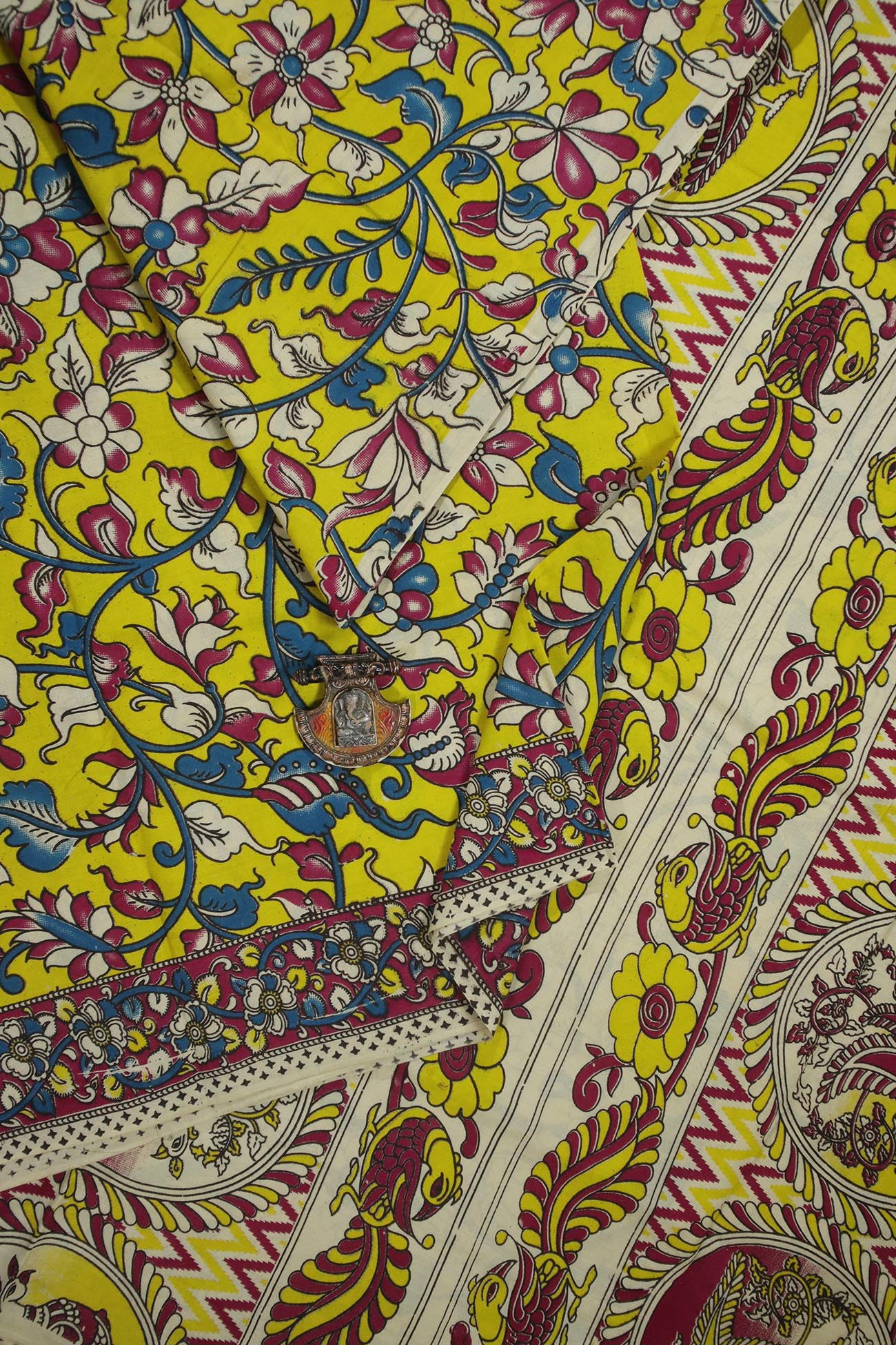 yellow-flower-kalamkari-sarees-kk001108-a