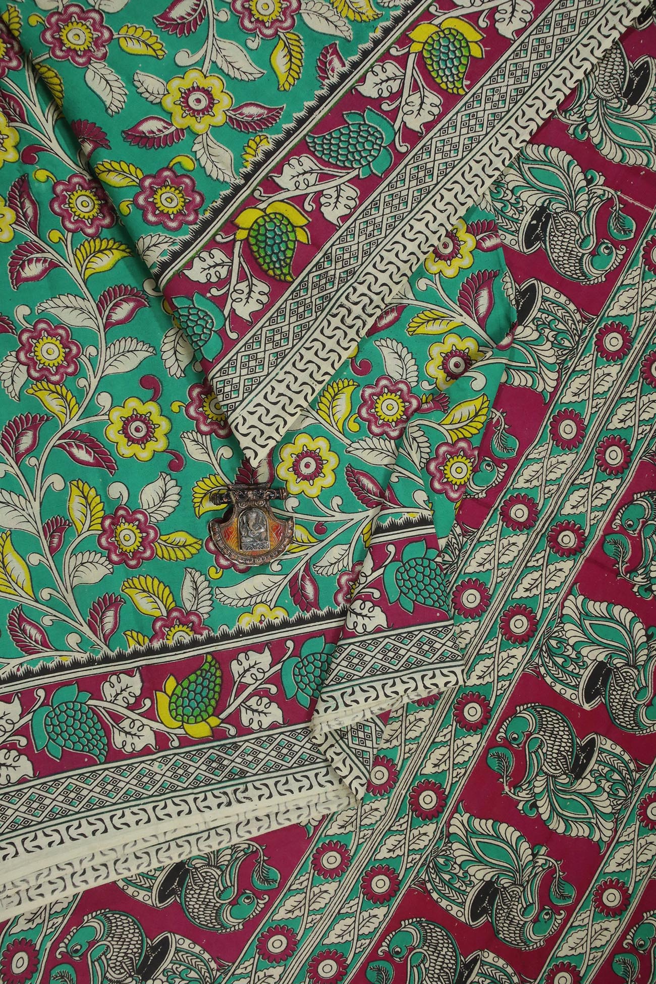 green-flower-kalamkari-sarees-kk001114-a