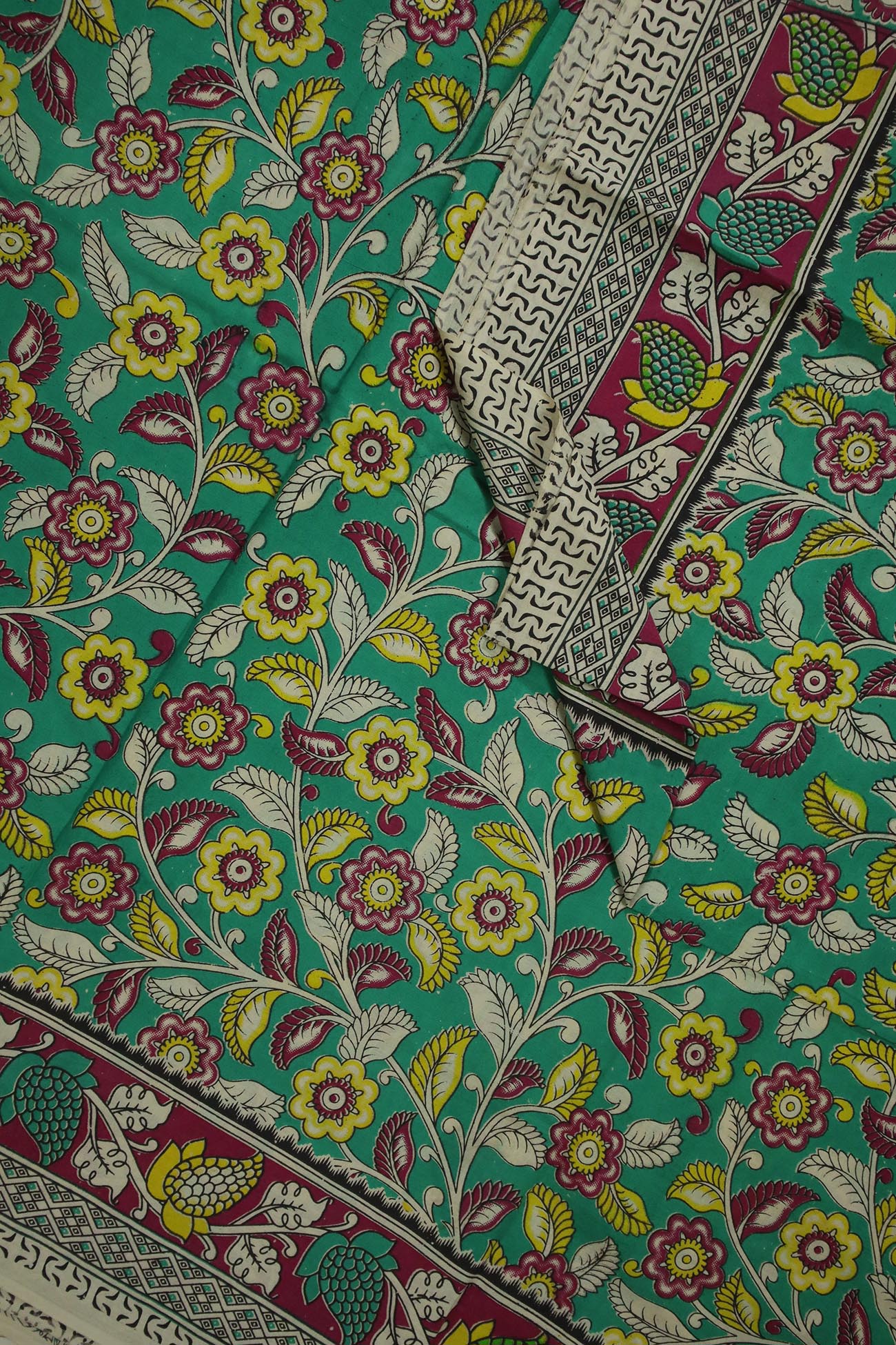 green-flower-kalamkari-sarees-kk001114-c