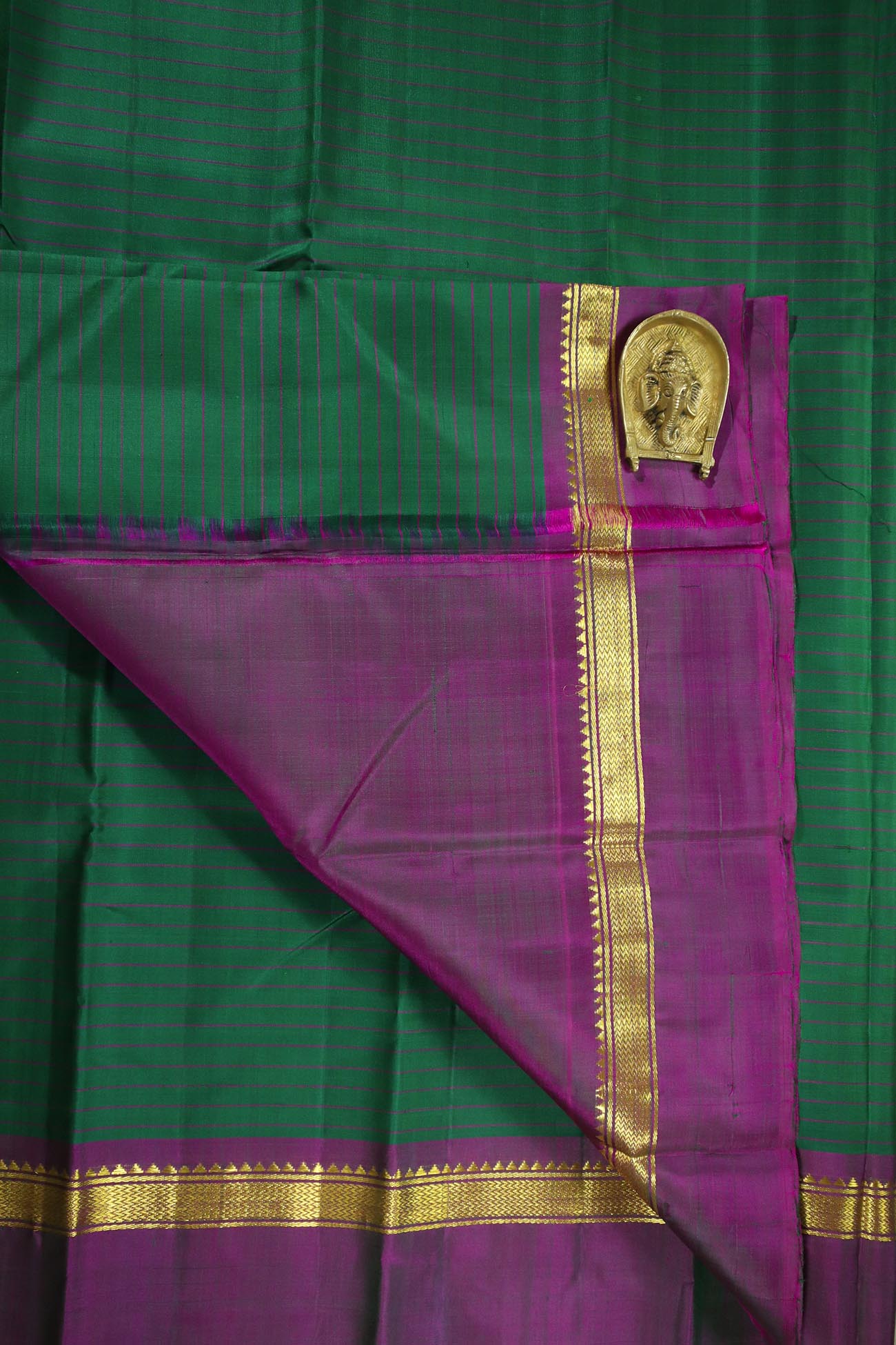 dark-green-horizontal-stripes-kanchipuram-silk-sarees-kss000195-c