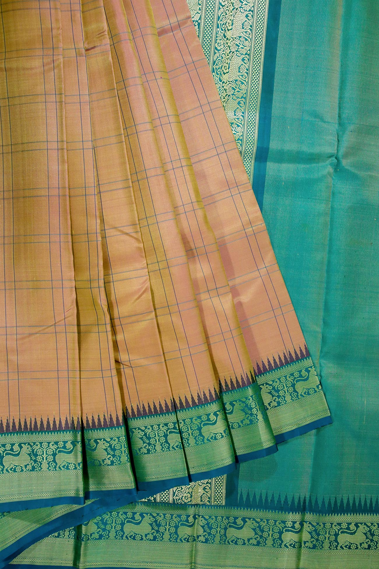 bisque-checked-kanchipuram-silk-sarees-kss000513-a