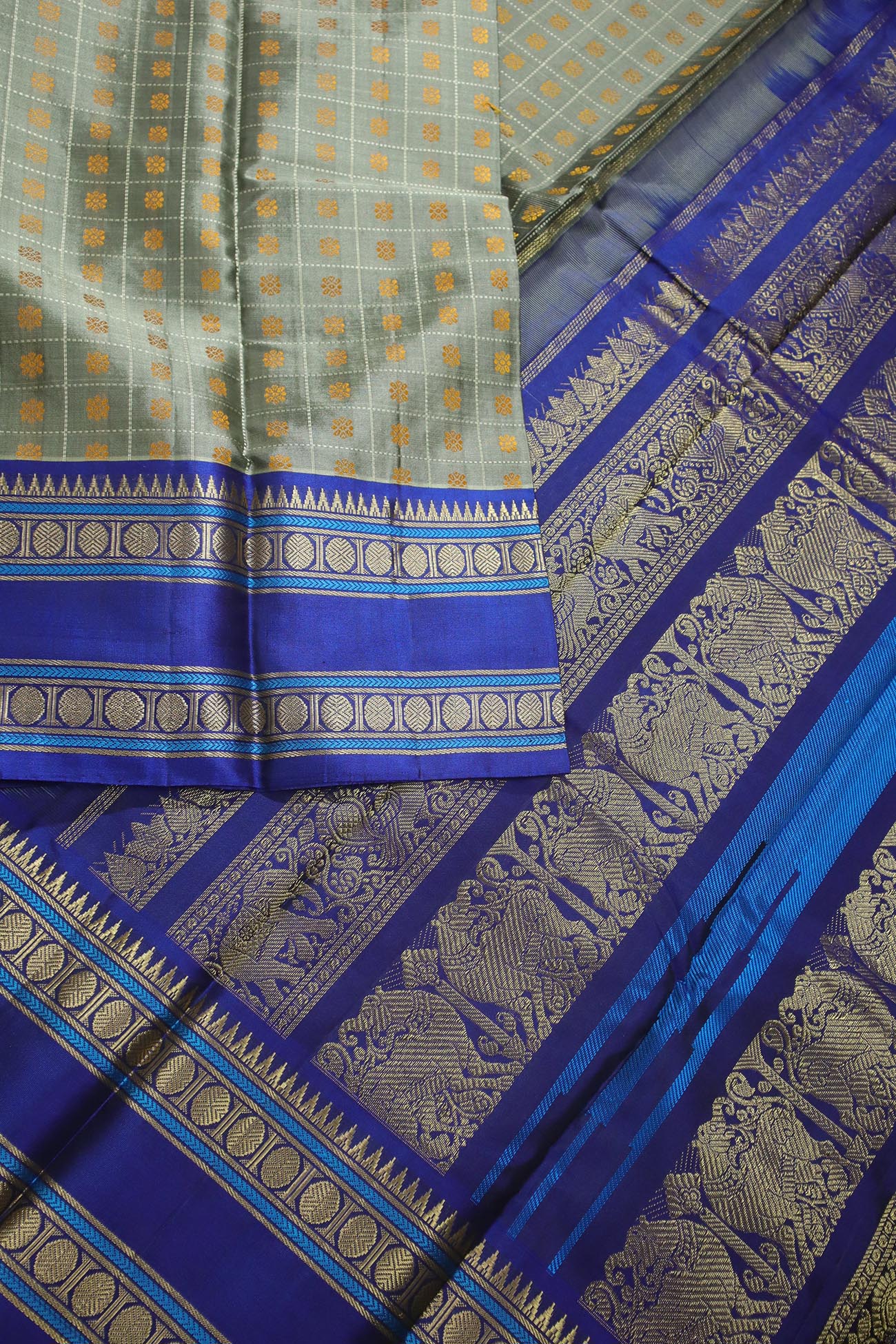 dim-gray-thousand1000-butta-kanchipuram-silk-sarees-kss000531-a