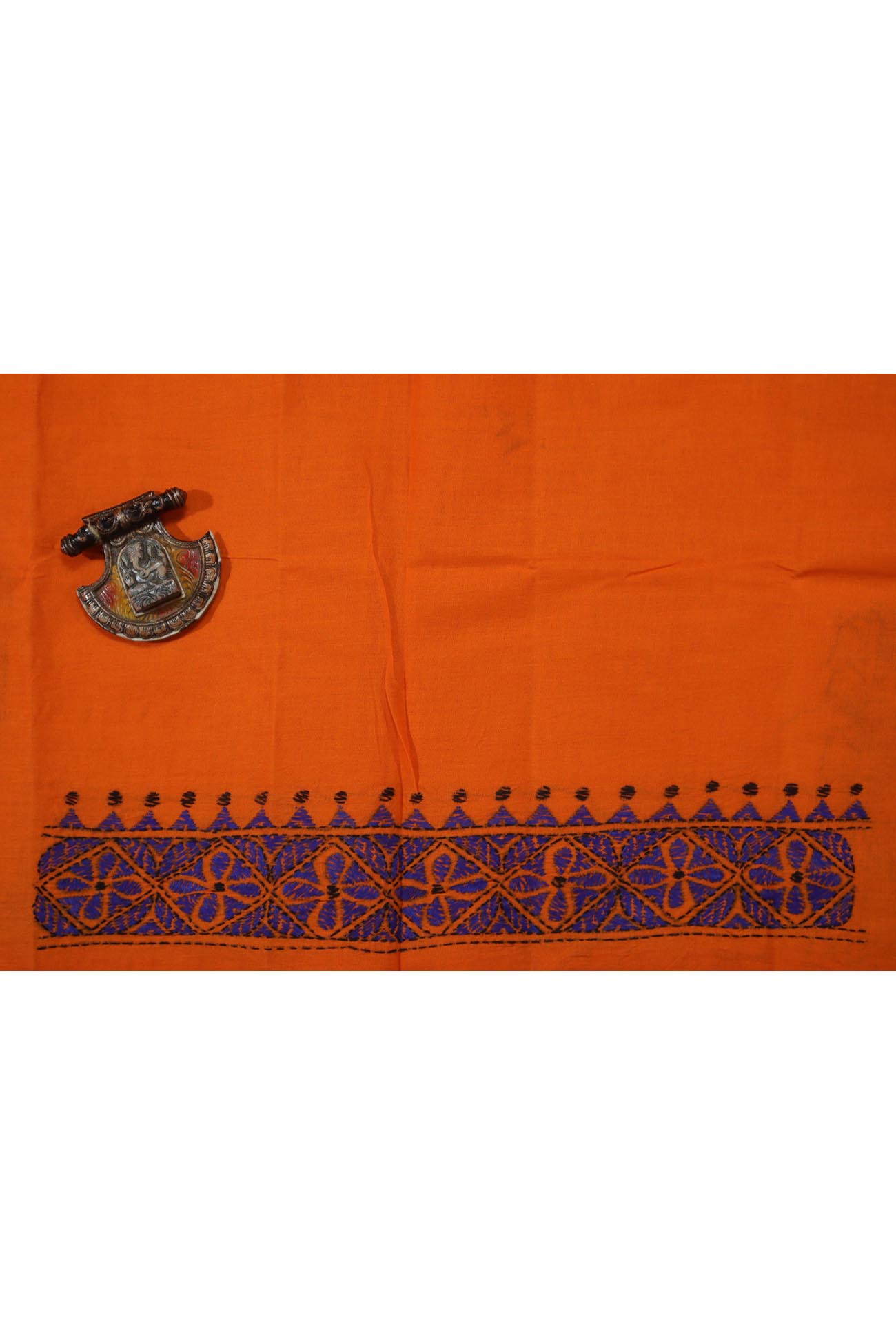 orange-flower-kantha-work-blouse-fabric-kwb001870-b