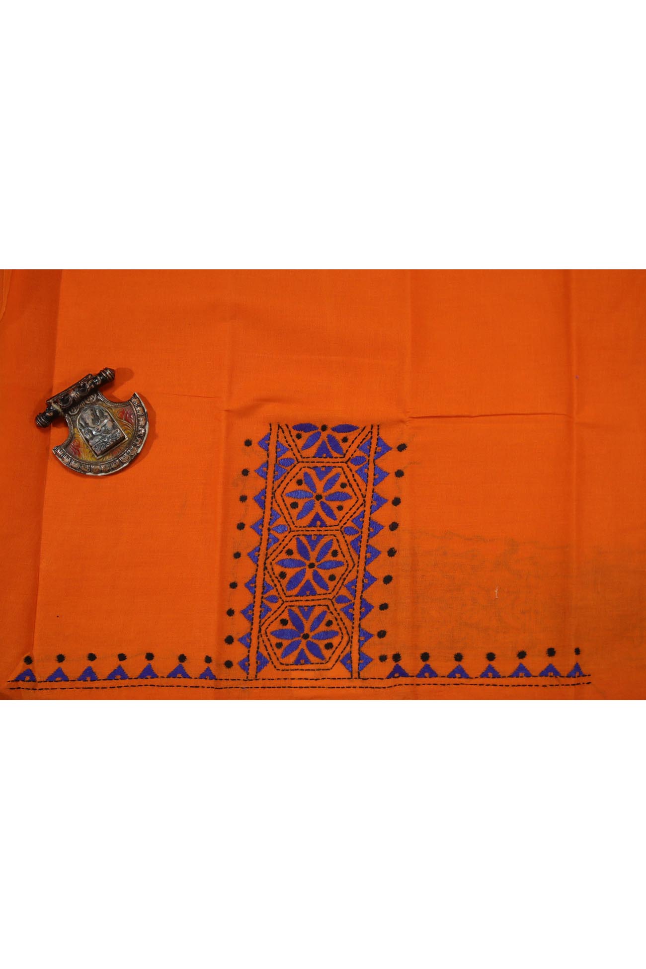 orange-flower-kantha-work-blouse-fabric-kwb001925-a