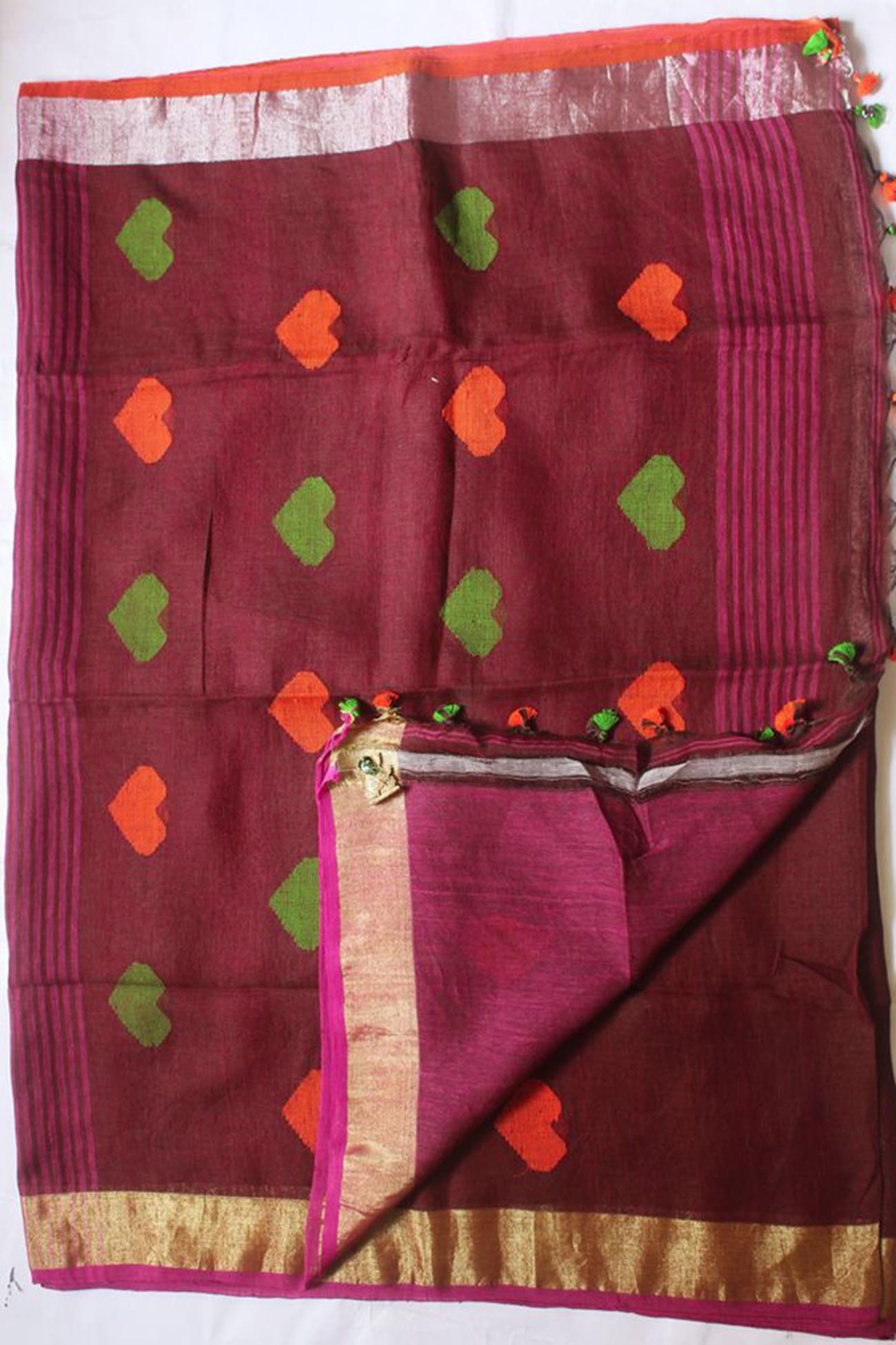 dark-red-buttas-linen-jamdani-sarees-lnj007311-b