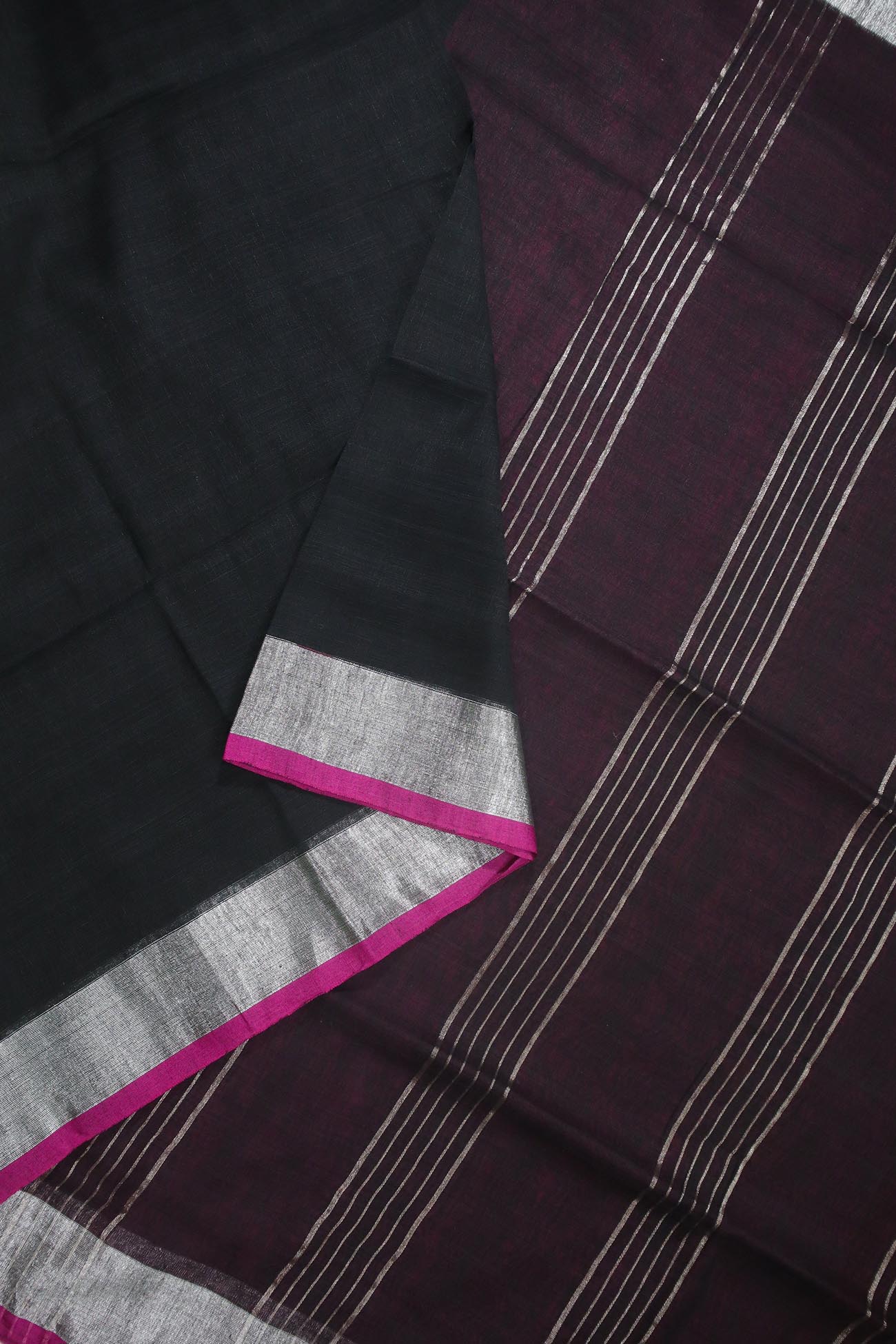 black-no-design-linen-printed-sarees-lnp000043-b