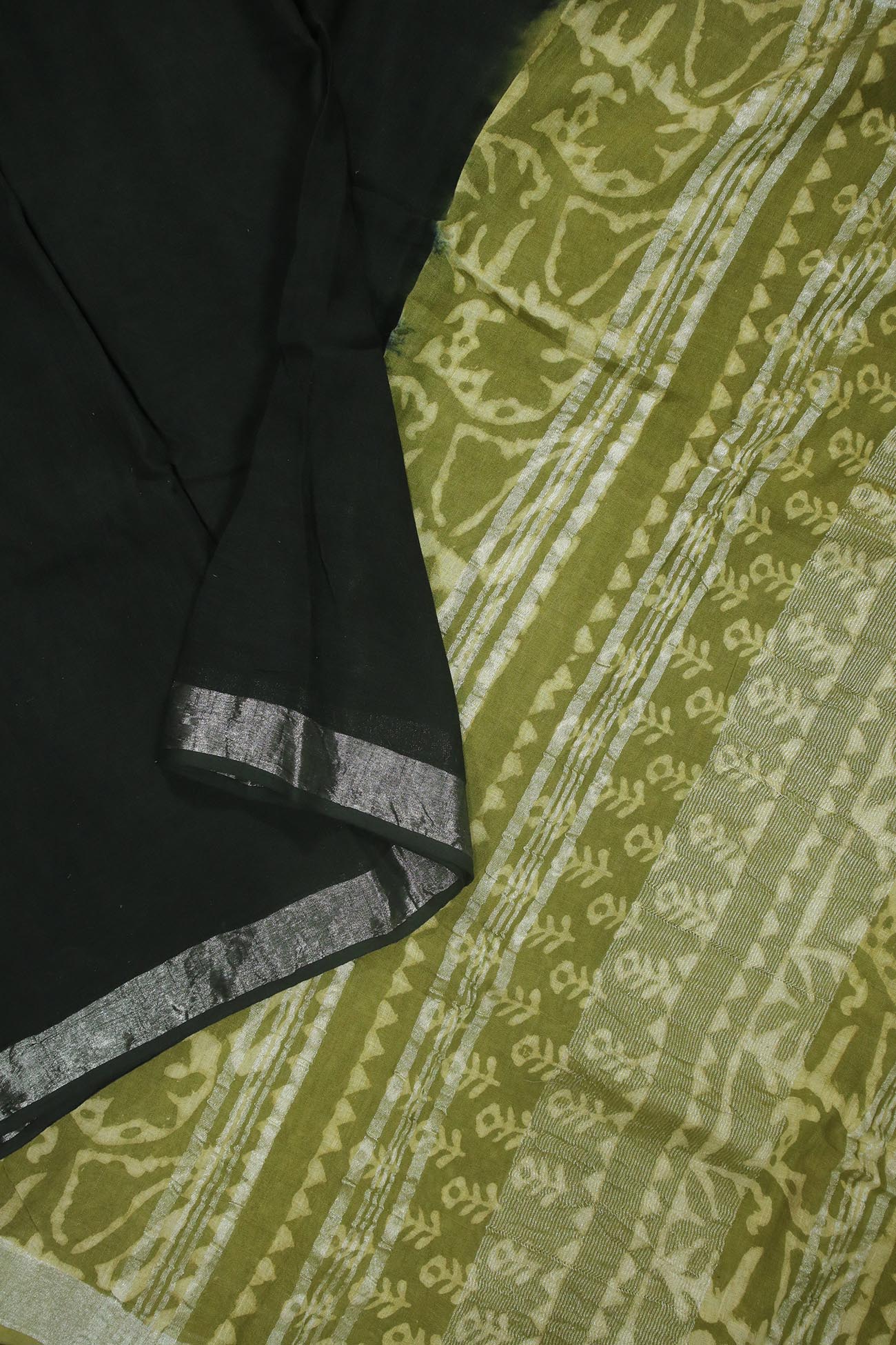 black-no-design-linen-printed-hand-block-printed-sarees-lnp000108-b