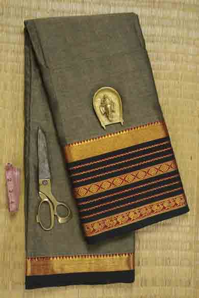 dim-gray-bavanji-border-narayanpet-fabric-soft-cotton-fabric-pf000382-a