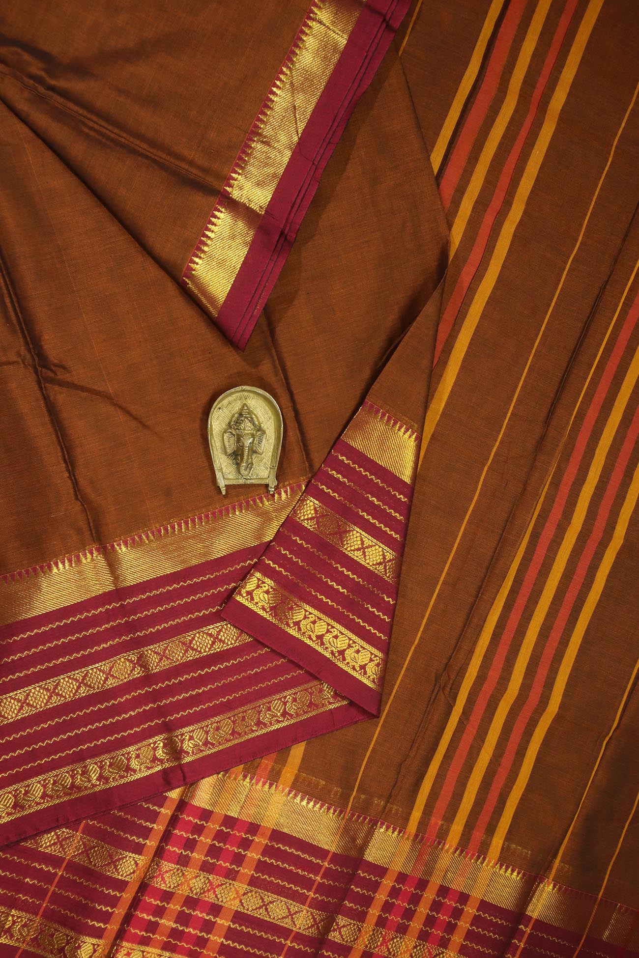 saddle-brown-zigzag-narayanpet-sarees-pk002254-a