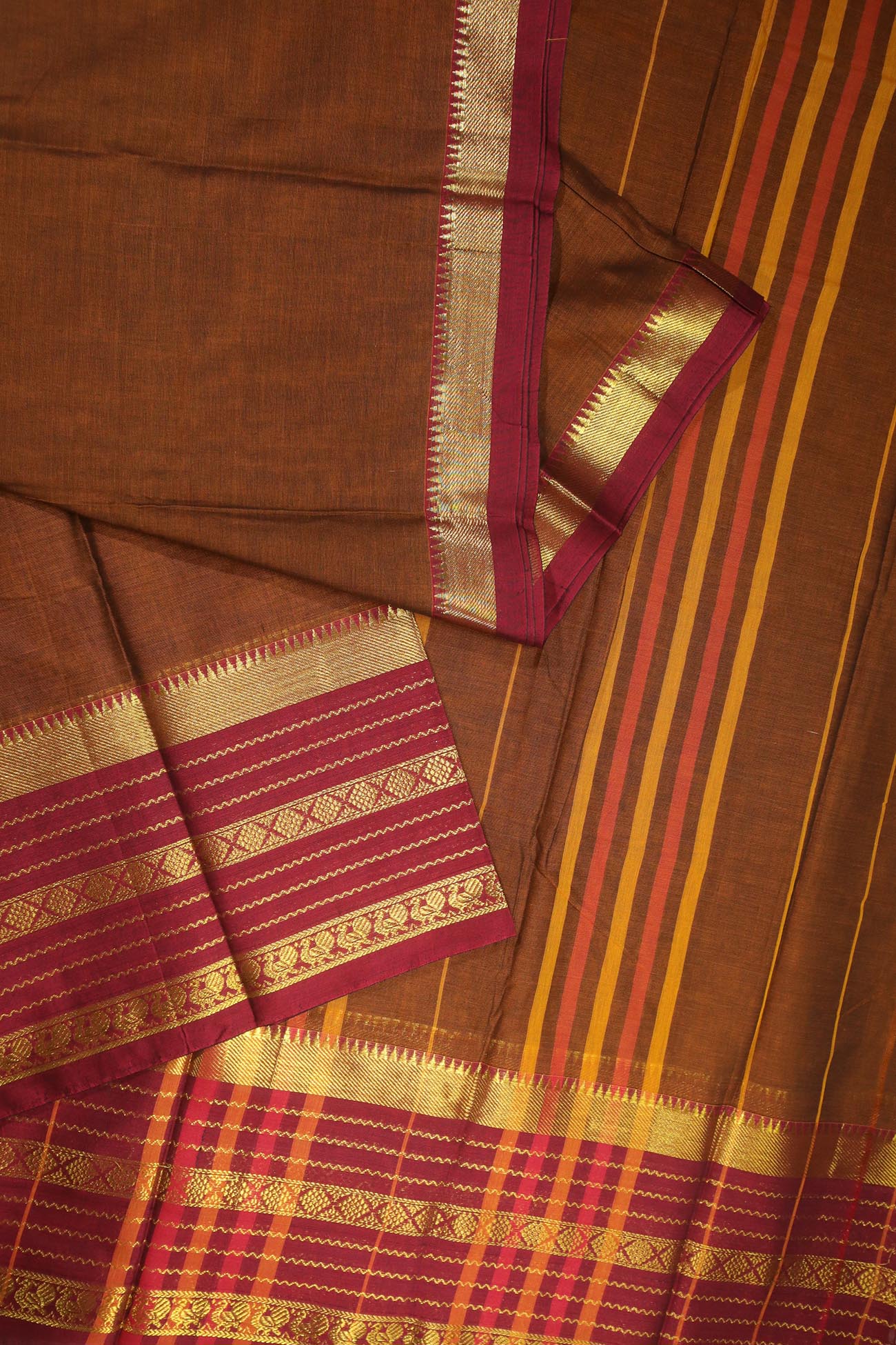 saddle-brown-zigzag-narayanpet-sarees-pk002254-b