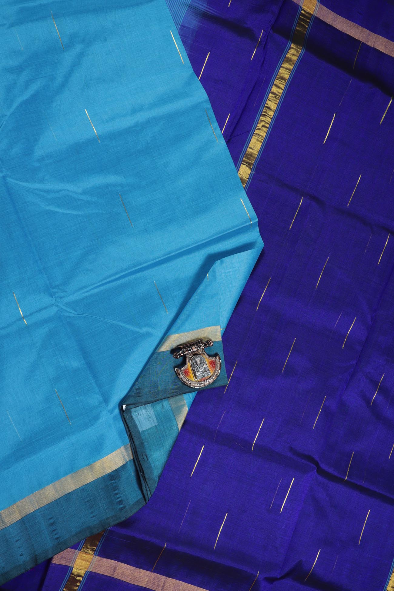 deep-sky-blue-rain-drops-cotton-silk-sarees-sc001685-a