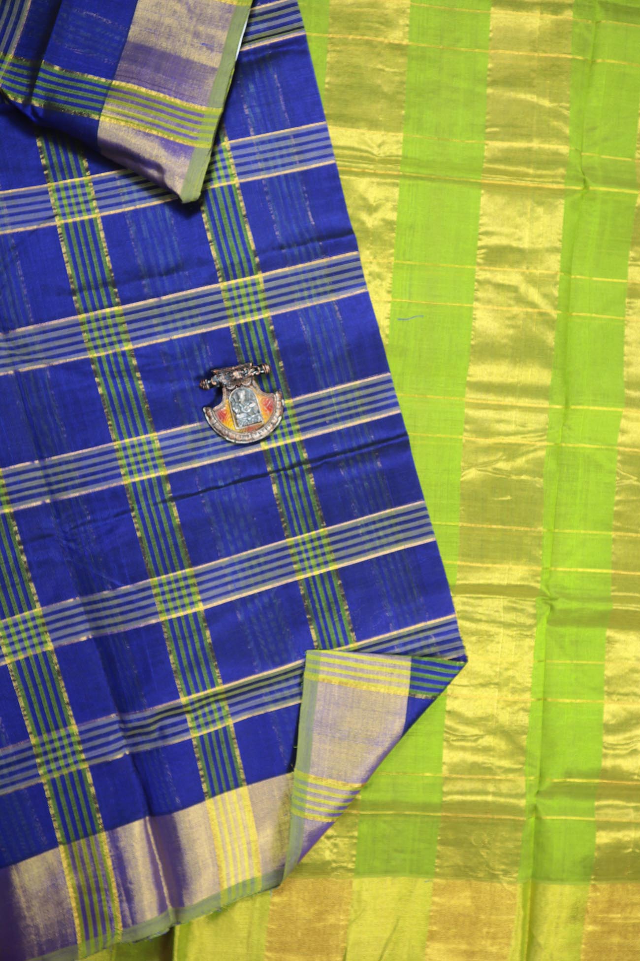 navy-checked-cotton-silk-sarees-sc001948-a