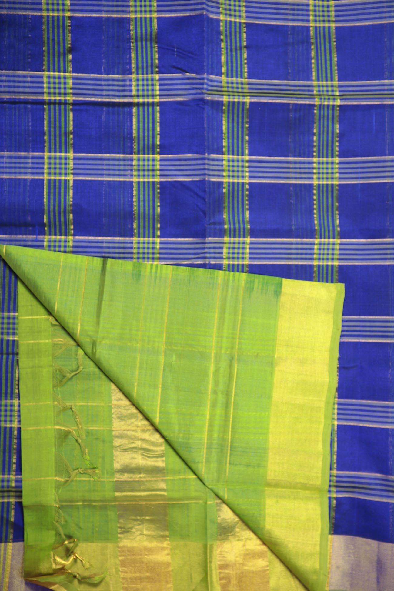 navy-checked-cotton-silk-sarees-sc001948-b