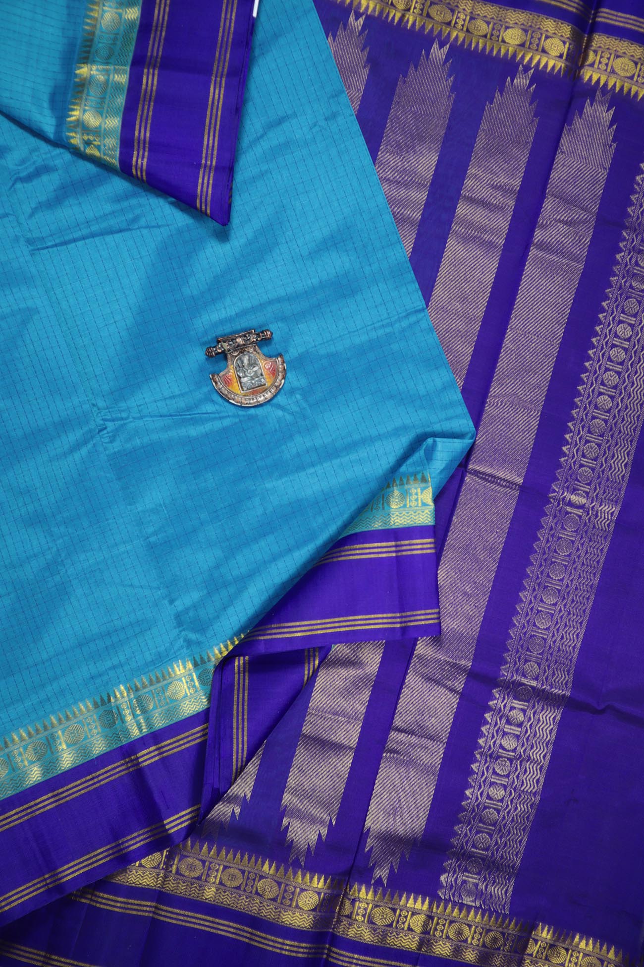 blue-checked-cotton-silk-sarees-sc002073-a