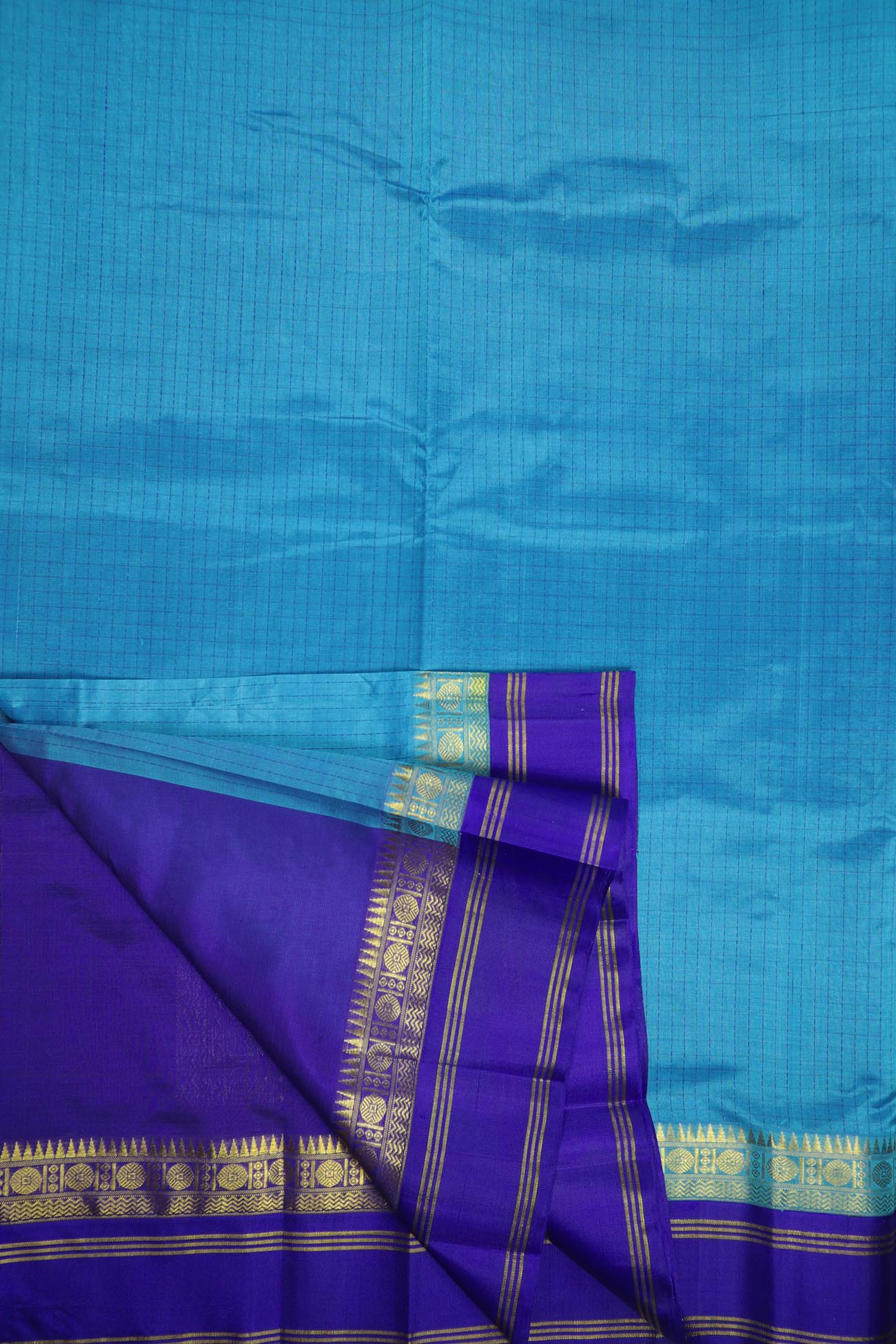 blue-checked-cotton-silk-sarees-sc002073-b