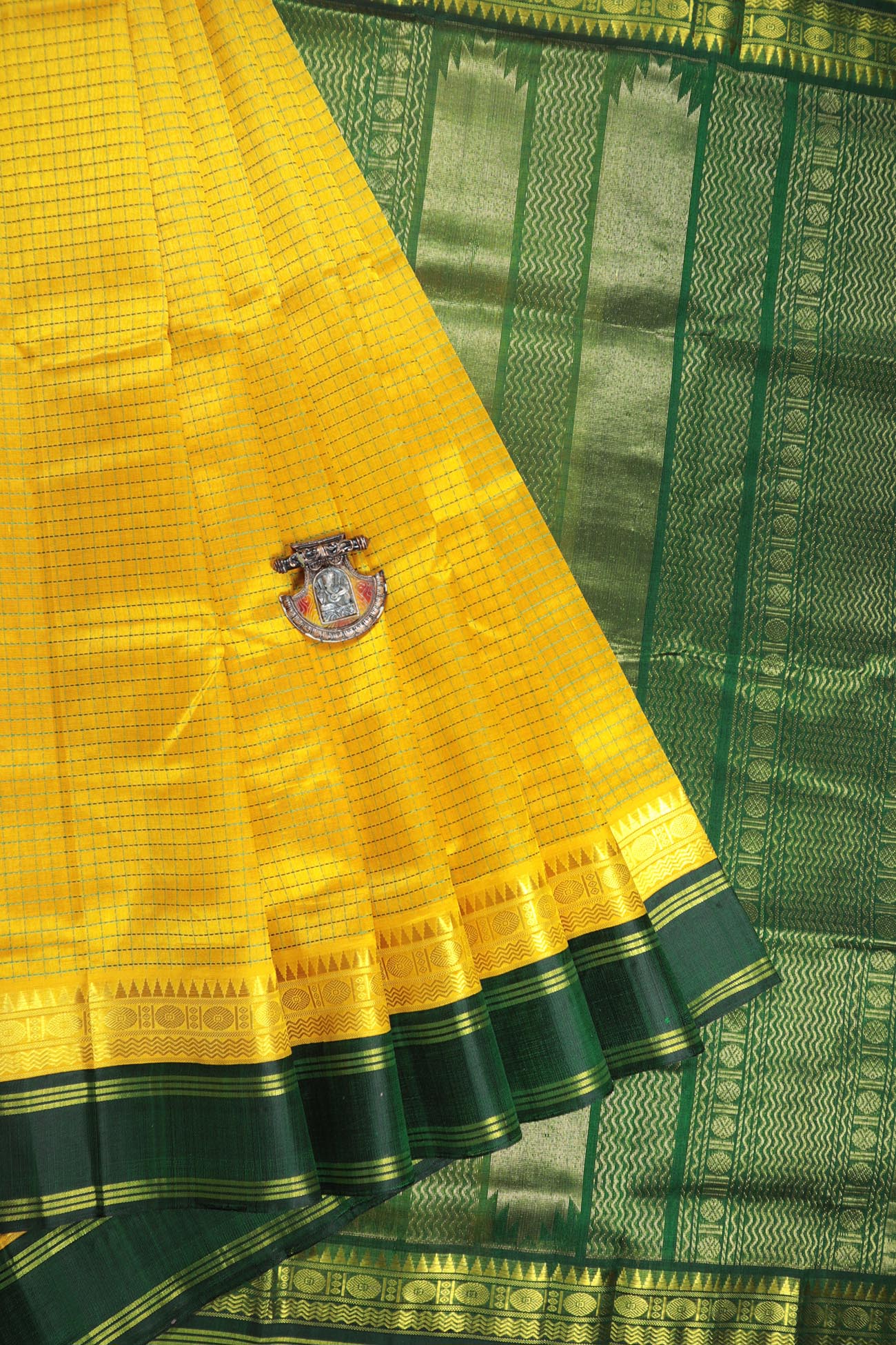 yellow-green-checked-cotton-silk-sarees-sc002075-a