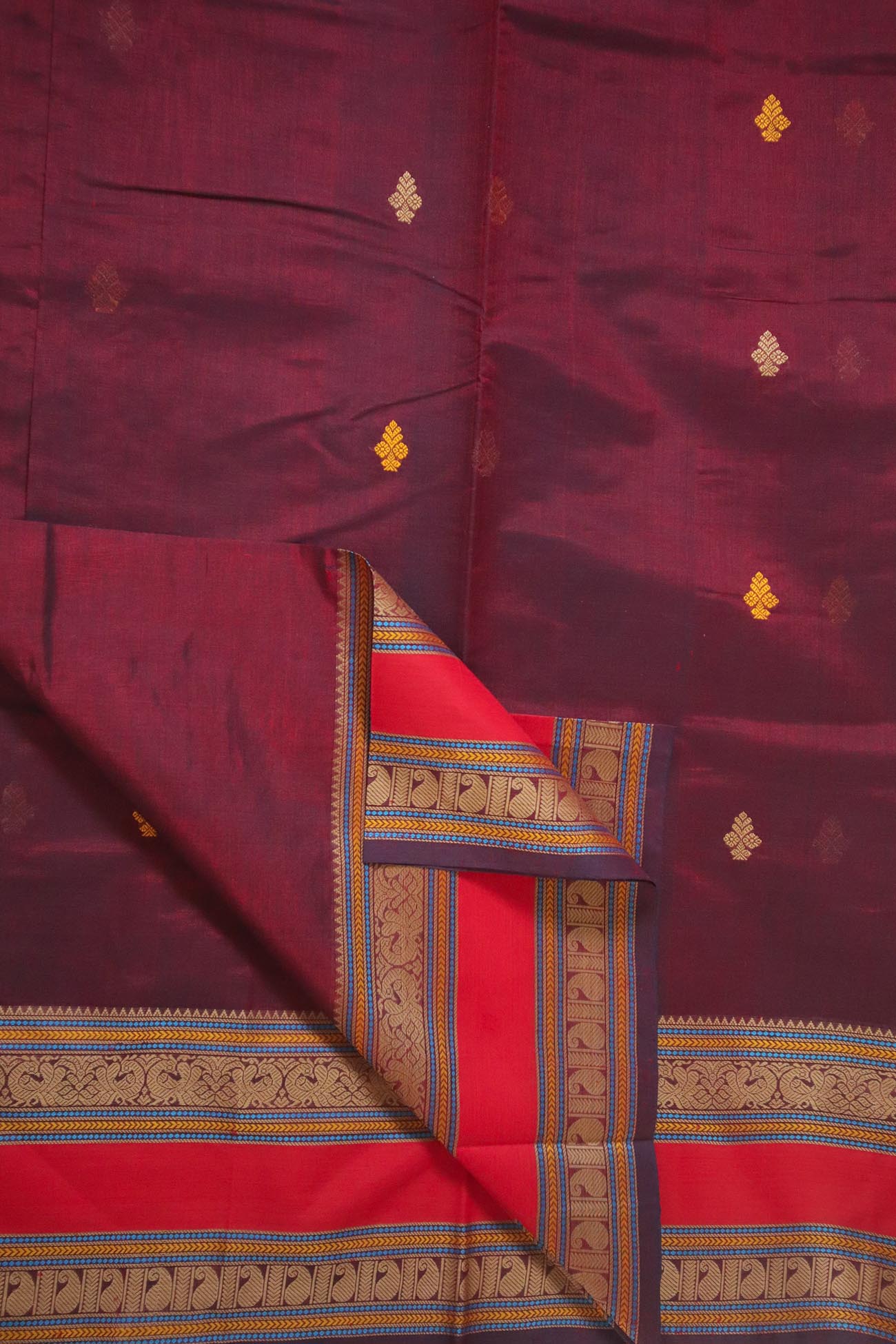 maroon-peacock-cotton-silk-sarees-sc002354-c