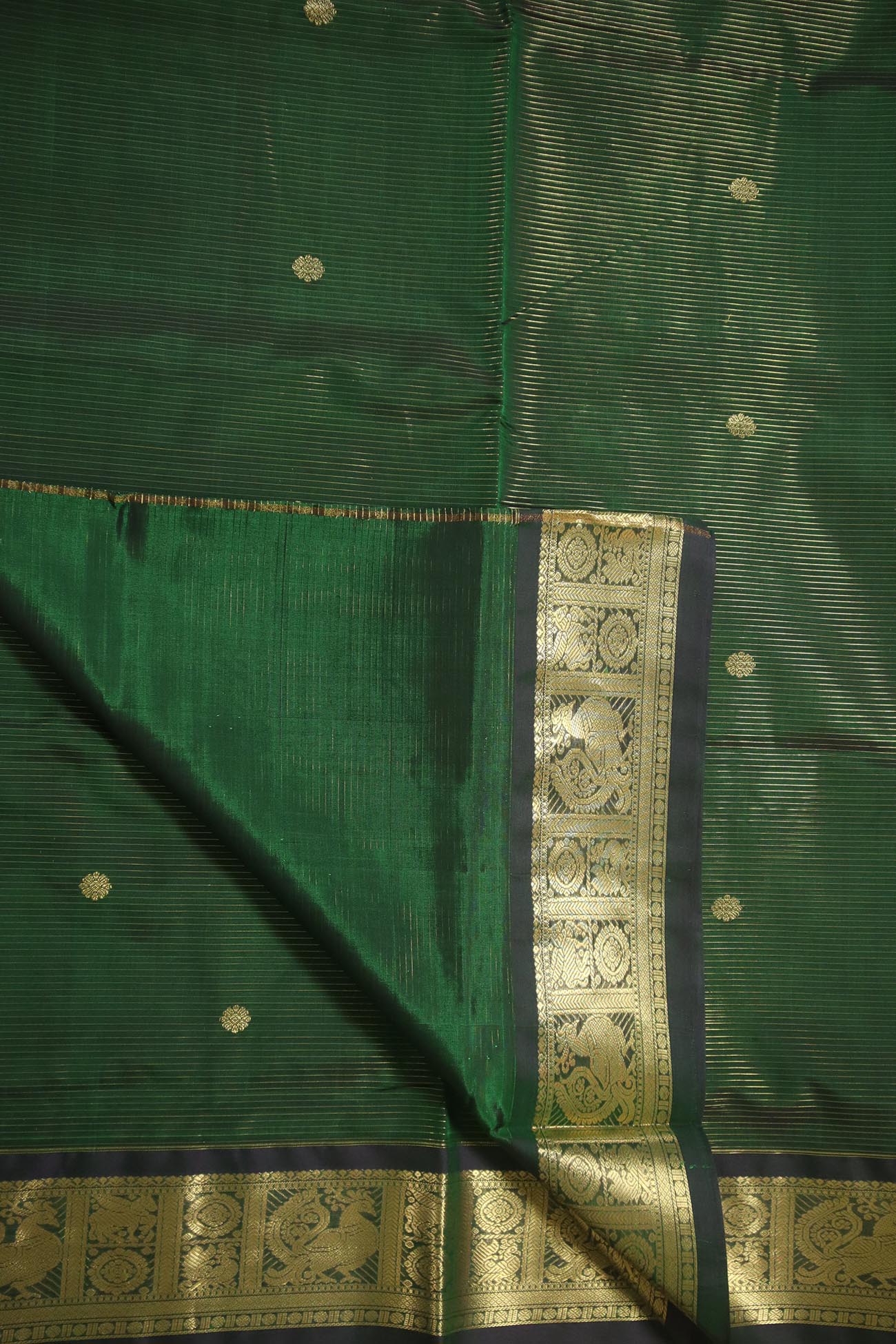 dark-green-vaira-oosi-diamond-needle-cotton-silk-sarees-sc002410-c