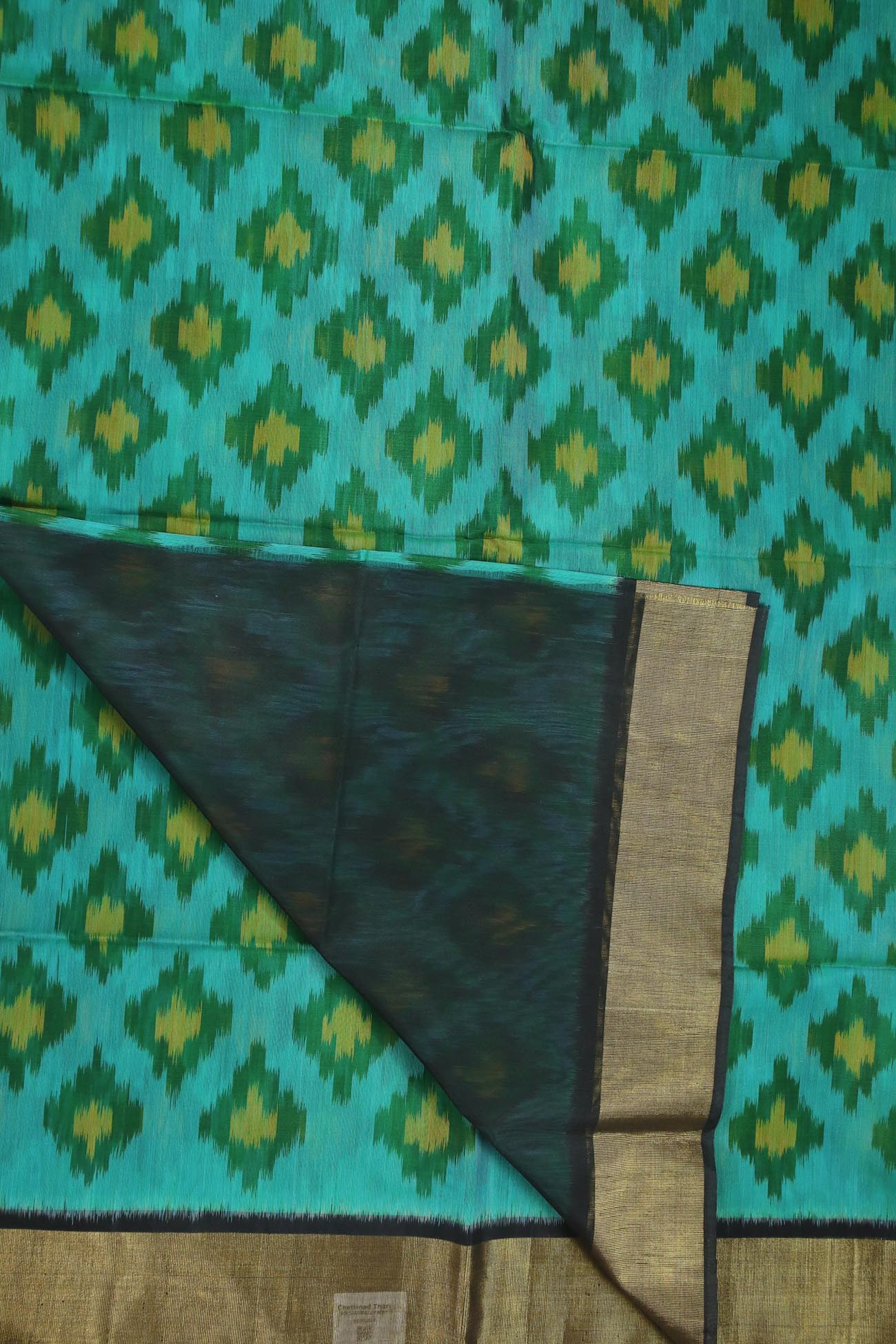 light-sea-green-ikat-cotton-silk-sarees-sc002529-d