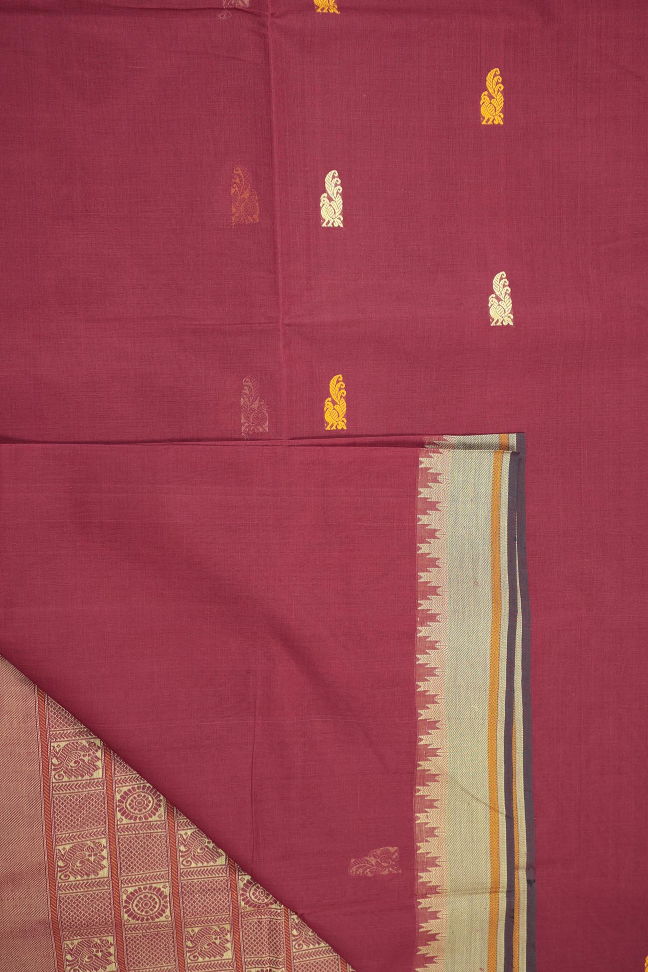 maroon-peacock-kanchi-cotton-sarees-uu001039-c