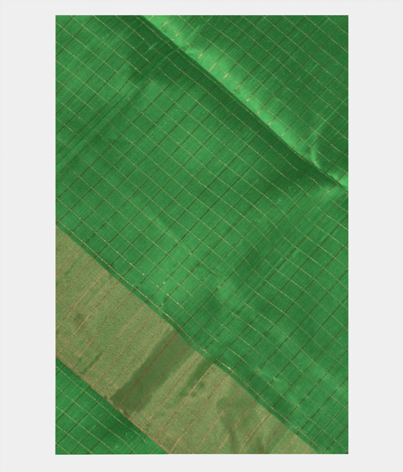 Green Woven Raw Silk Saree T79084-image