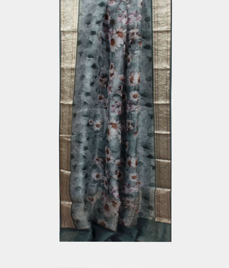 Green Kora Organza Printed Saree T1448652