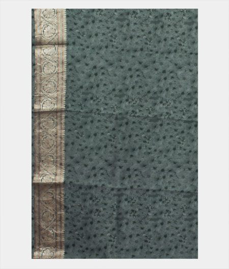 Green Kora Organza Printed Saree T1448653