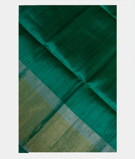 Green Woven Raw Silk Saree T142715-image