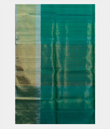 Green Woven Raw Silk Saree T1427154