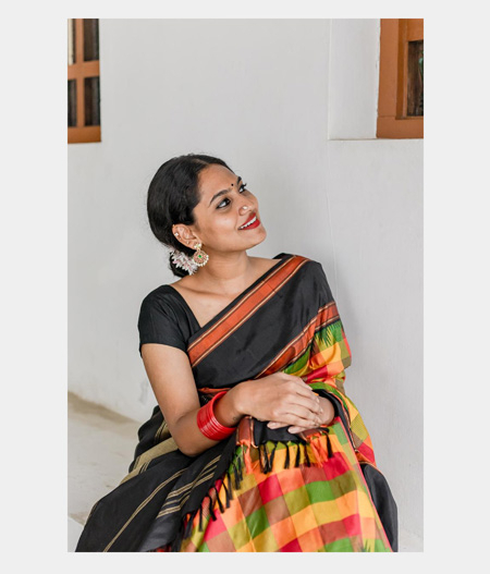 Tulsi Silks posted on Instagram: “Featured in an off white kanjivaram saree  with a solid checkered bod… | Tulsi silks, Saree designs, Designer saree  blouse patterns