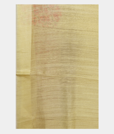 Yellow Tussar Printed Saree T1676423