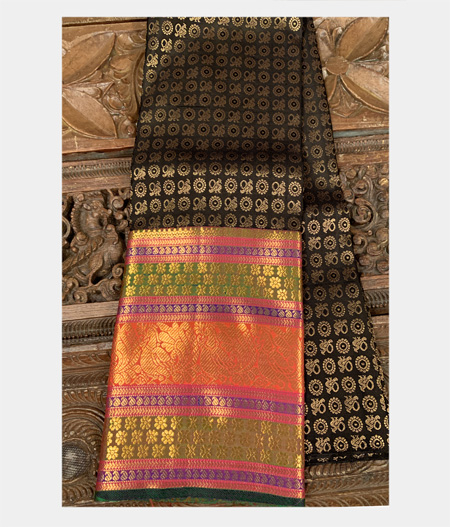 Black Kanjivaram Silk Pavadai T183671-image
