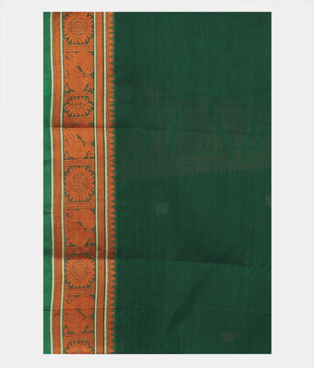 Green Kanchi Handwoven Cotton Saree T1789433