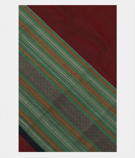 Maroon Kanchi Handwoven Cotton Saree T178914-image