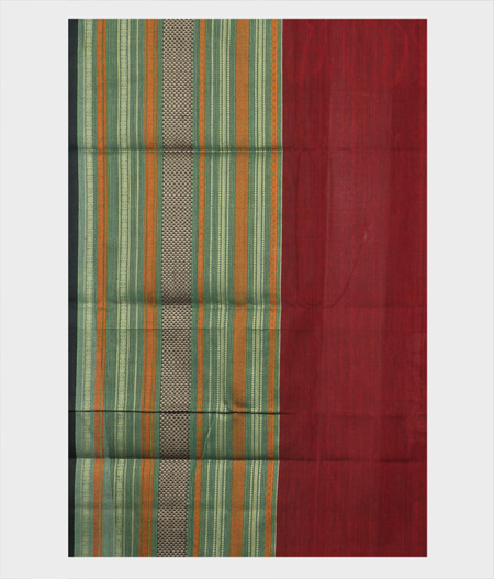Maroon Kanchi Handwoven Cotton Saree T1789143