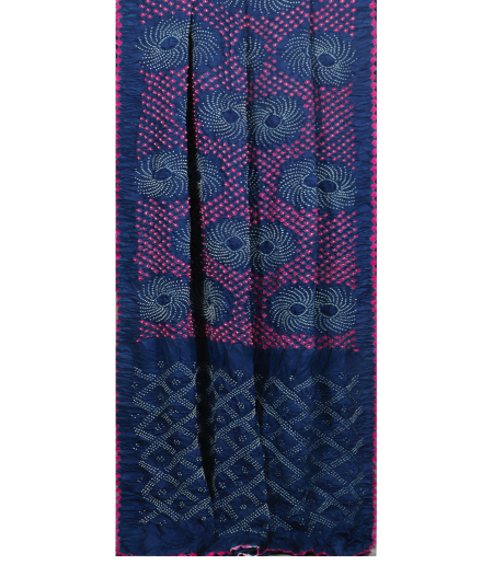 Blue Bandhani Silk Saree T1780032