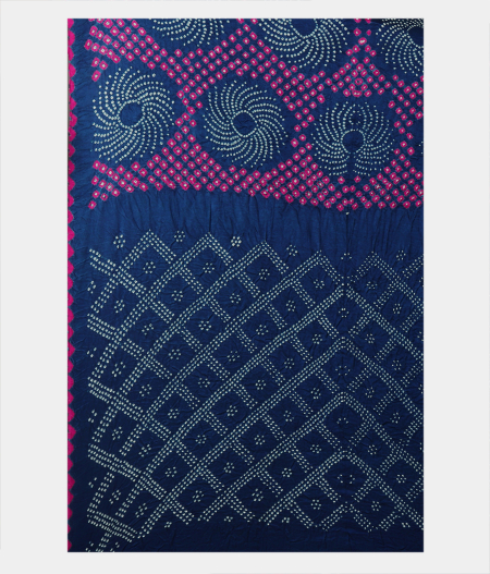 Blue Bandhani Silk Saree T1780034