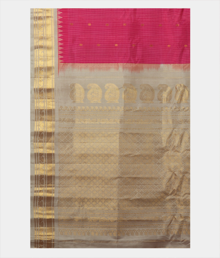 Reddish Pink Gadwal Silk Saree T1878784