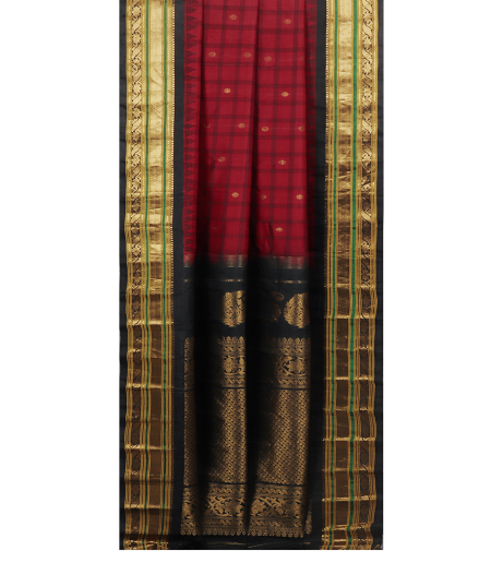 Red Gadwal Silk Saree T1902432