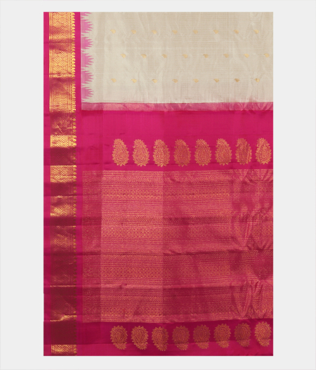 Beige Gadwal Silk Saree T1878904